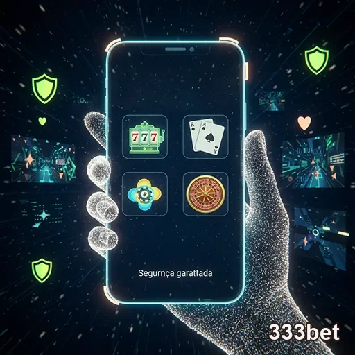 Imagem de um smartphone com jogo de cassino móvel otimizado da 333bet
